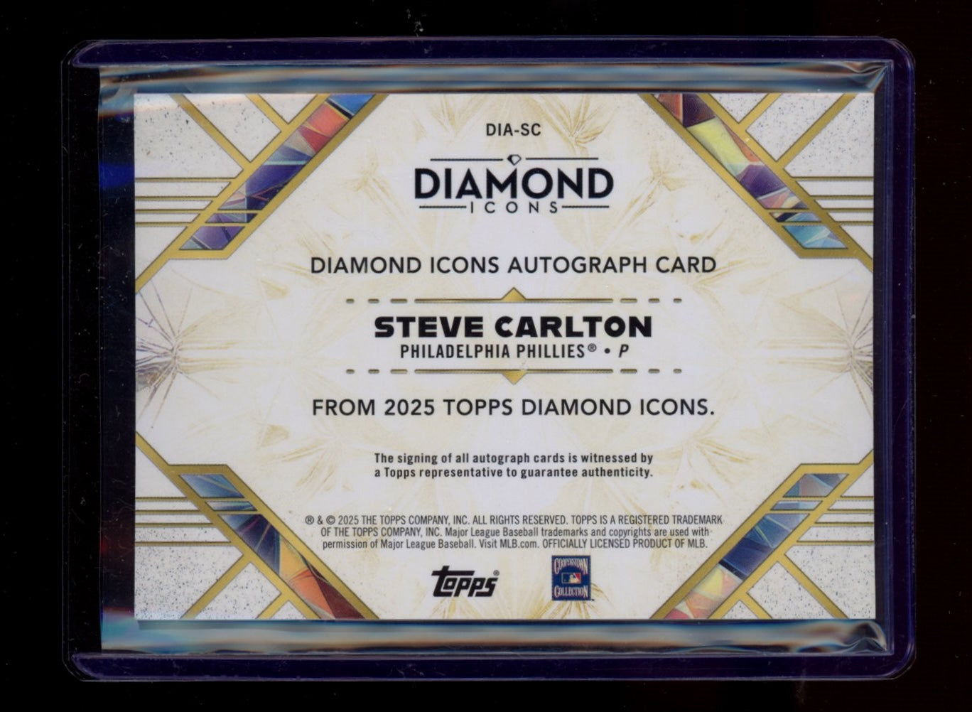 2023 Baseball 2025 Topps Diamond Icons Steve Carlton ACC-SC /25