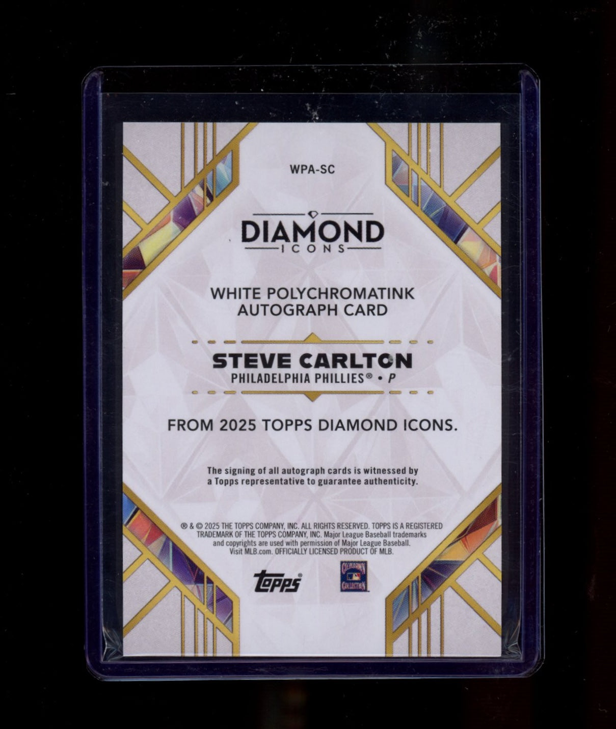 2025 Topps Diamond Icons #DIA-SC Steve Carlton Auto Blue #/15