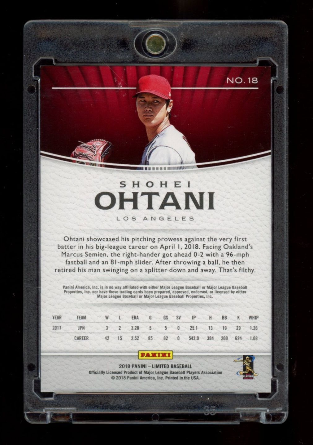 2018 Panini Chronicles #18 Shohei Ohtani Limited Silver Spotlight #/199