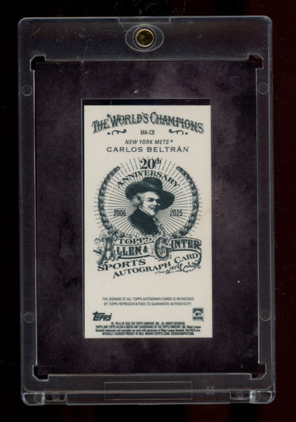 2025 Topps Allen & Ginter #MA-CB Carlos Beltrán Mini Auto Black Framed #/25
