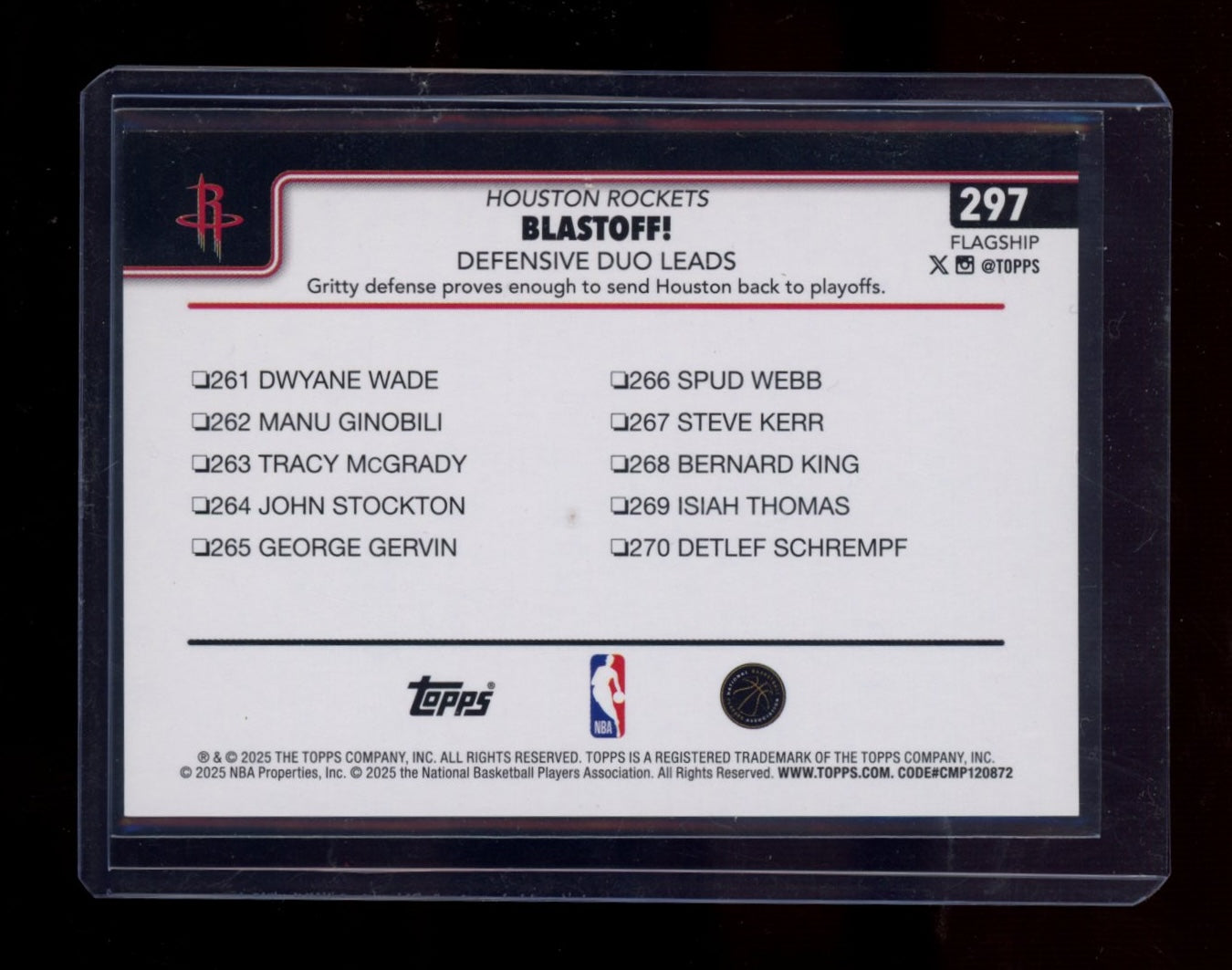 2025-26 Topps #297 Blastoff!: Defensive Duo Leads Black Holo Foil #/10