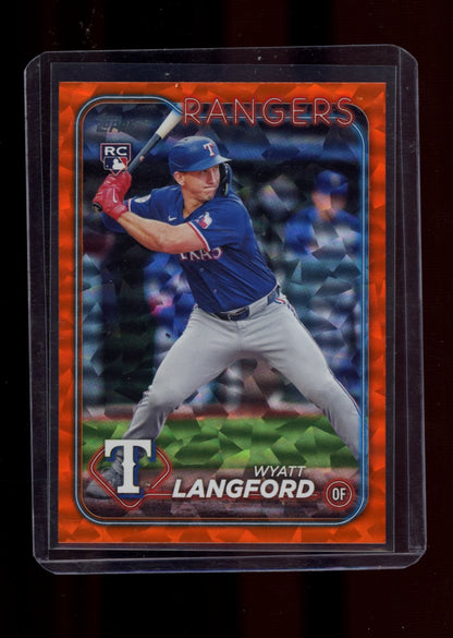 2024 Topps Update #US151 Wyatt Langford Orange Crackle Foilboard #/299