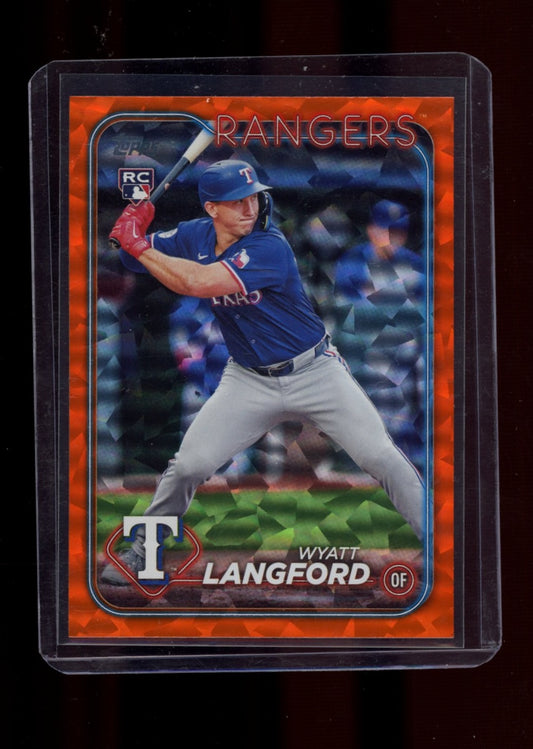 2024 Topps Update #US151 Wyatt Langford Orange Crackle Foilboard #/299