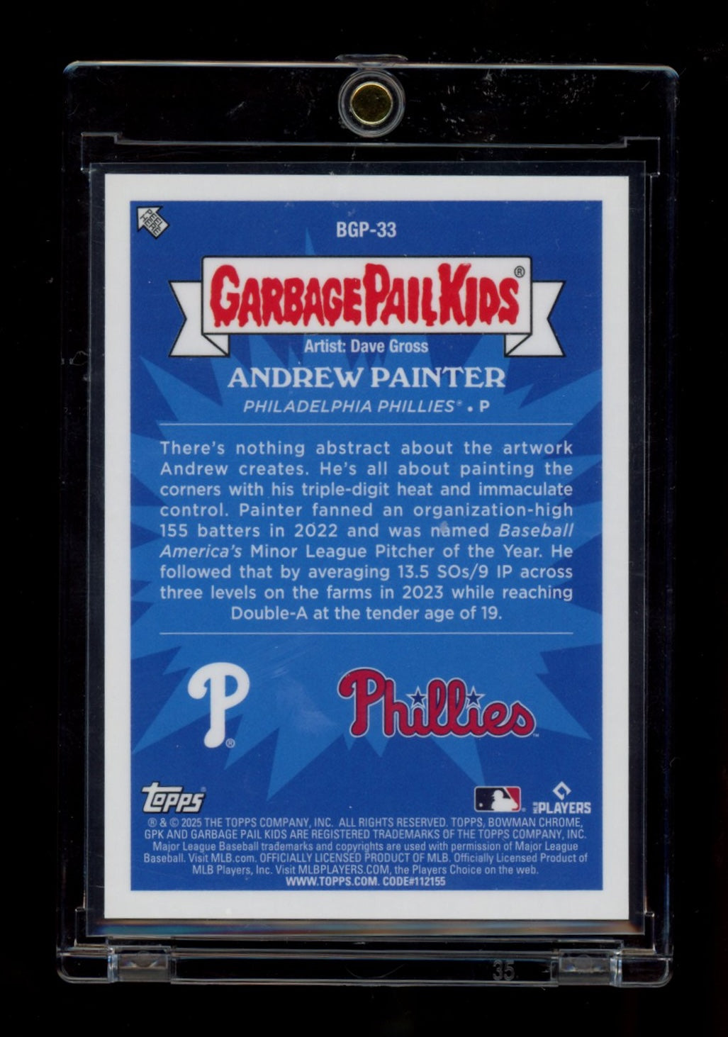 2025 Bowman Chrome #BGP-33 Andrew Painter Bowman GPK