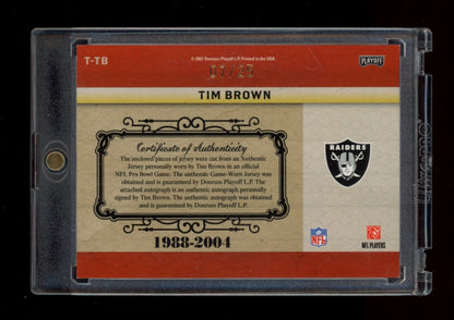 2007 Playoff National Treasures #T-TB Tim Brown Timeline Material Jumbo #/25