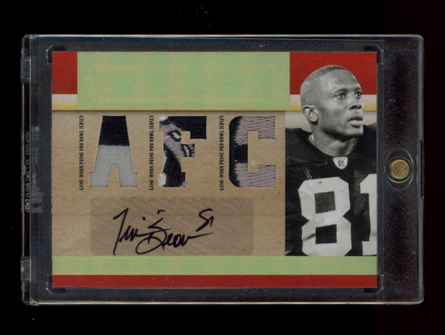 2007 Playoff National Treasures #T-TB Tim Brown Timeline Material Jumbo #/25