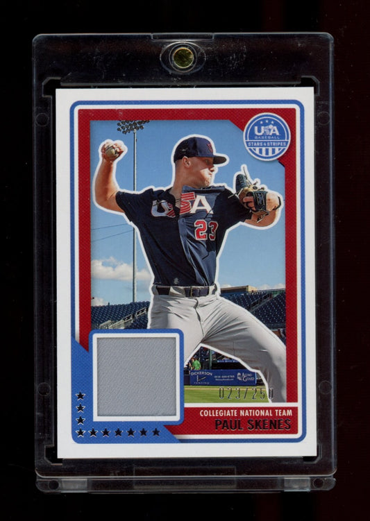 2023 Panini Stars & Stripes USA Baseball #USAM-PS Paul Skenes USA Material #/250