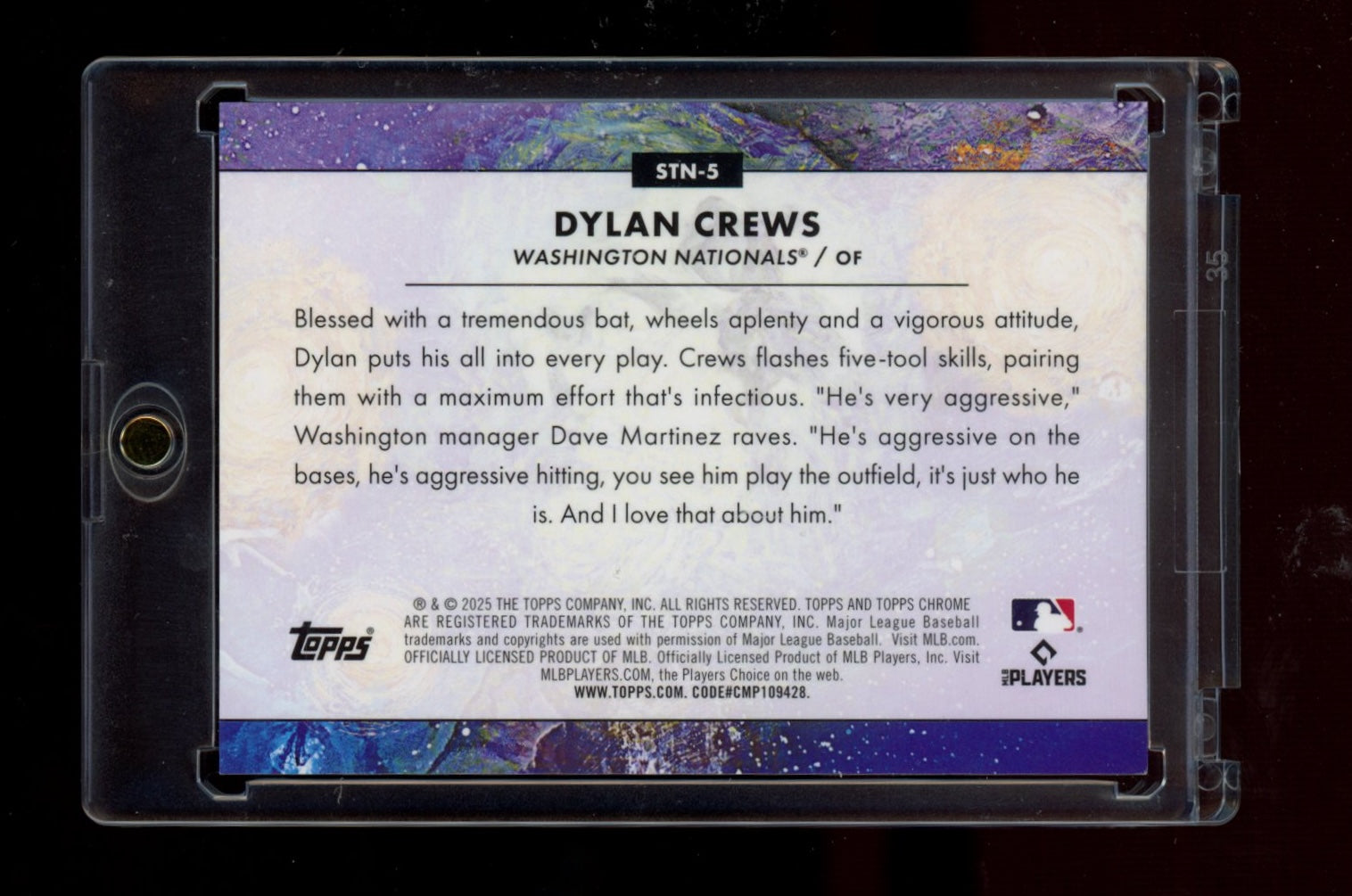 2025 Topps Chrome Cosmic #STN-5 Dylan Crews Stars in the Night