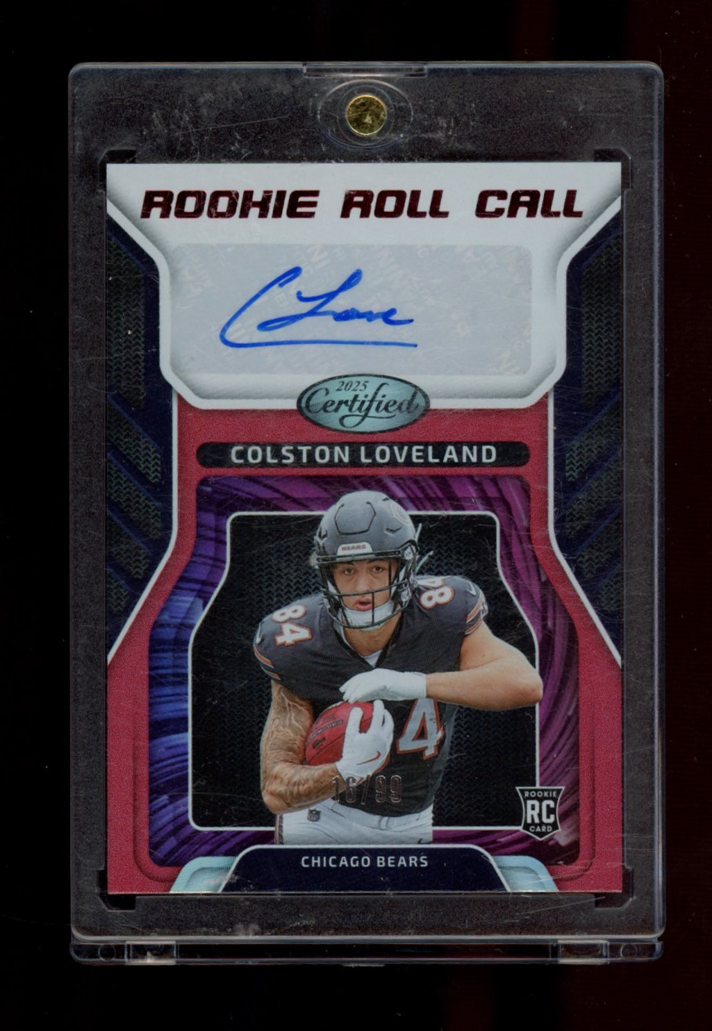 2025 Panini Certified #RRC-CLD Colston Loveland RC Roll Call Sig Mirror Red #/99
