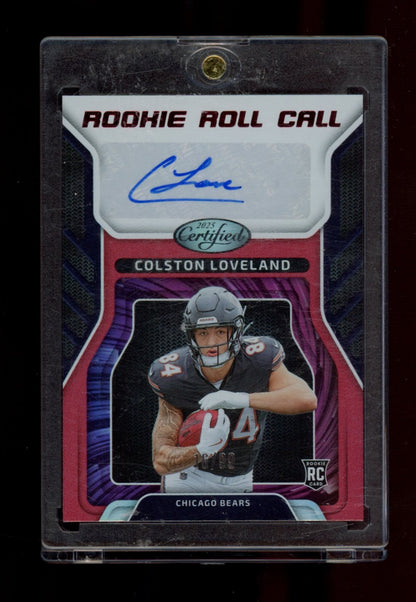 2025 Panini Certified #RRC-CLD Colston Loveland RC Roll Call Sig Mirror Red #/99
