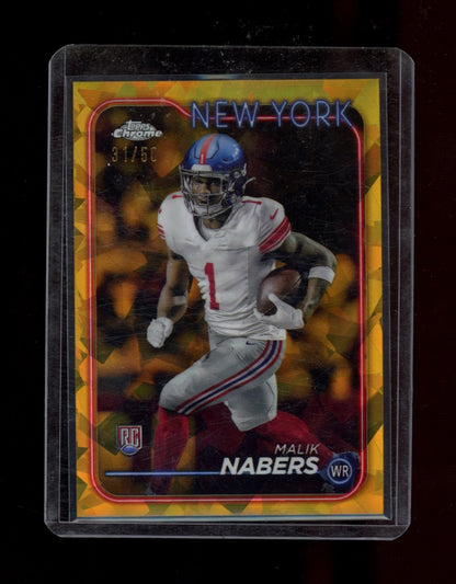 2024 Topps Chrome Sapphire Edition #205 Malik Nabers Gold Sapphire #/50