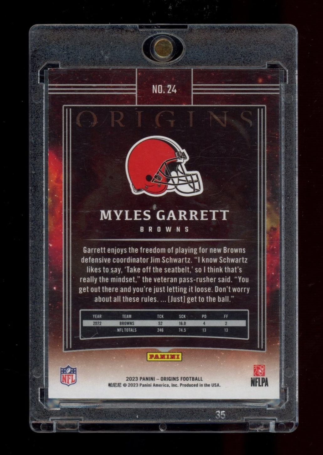 2023 Panini Origins #24 Myles Garrett Green #/10