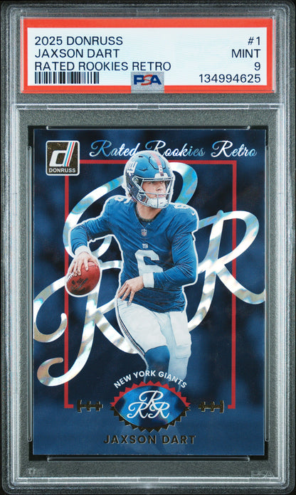 2025 Panini Donruss Rated Rookies Retro #1 Jaxson Dart PSA 9