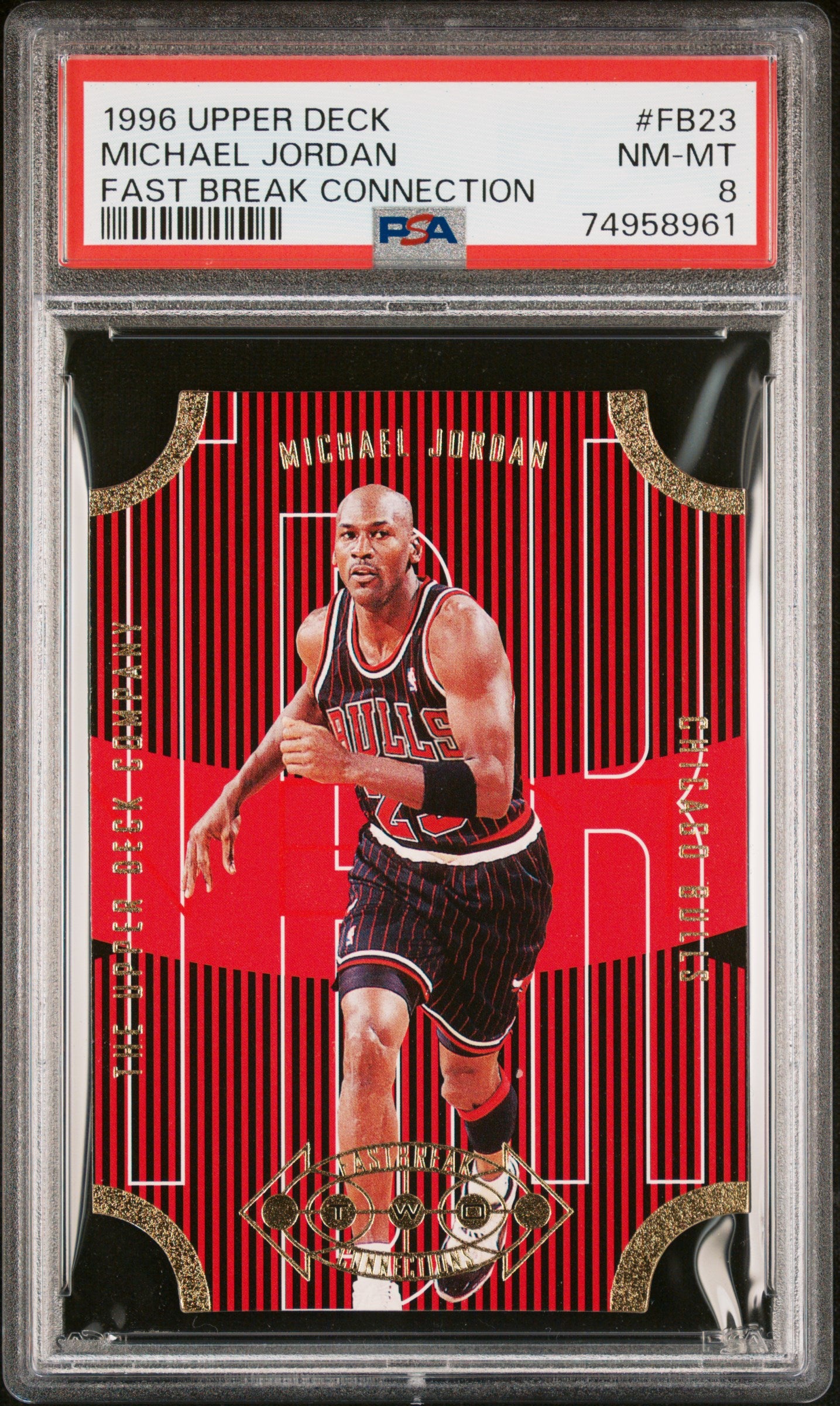 1996 Upper Deck Fast Break Connection #FB23 Michael Jordan FB Connection PSA 8