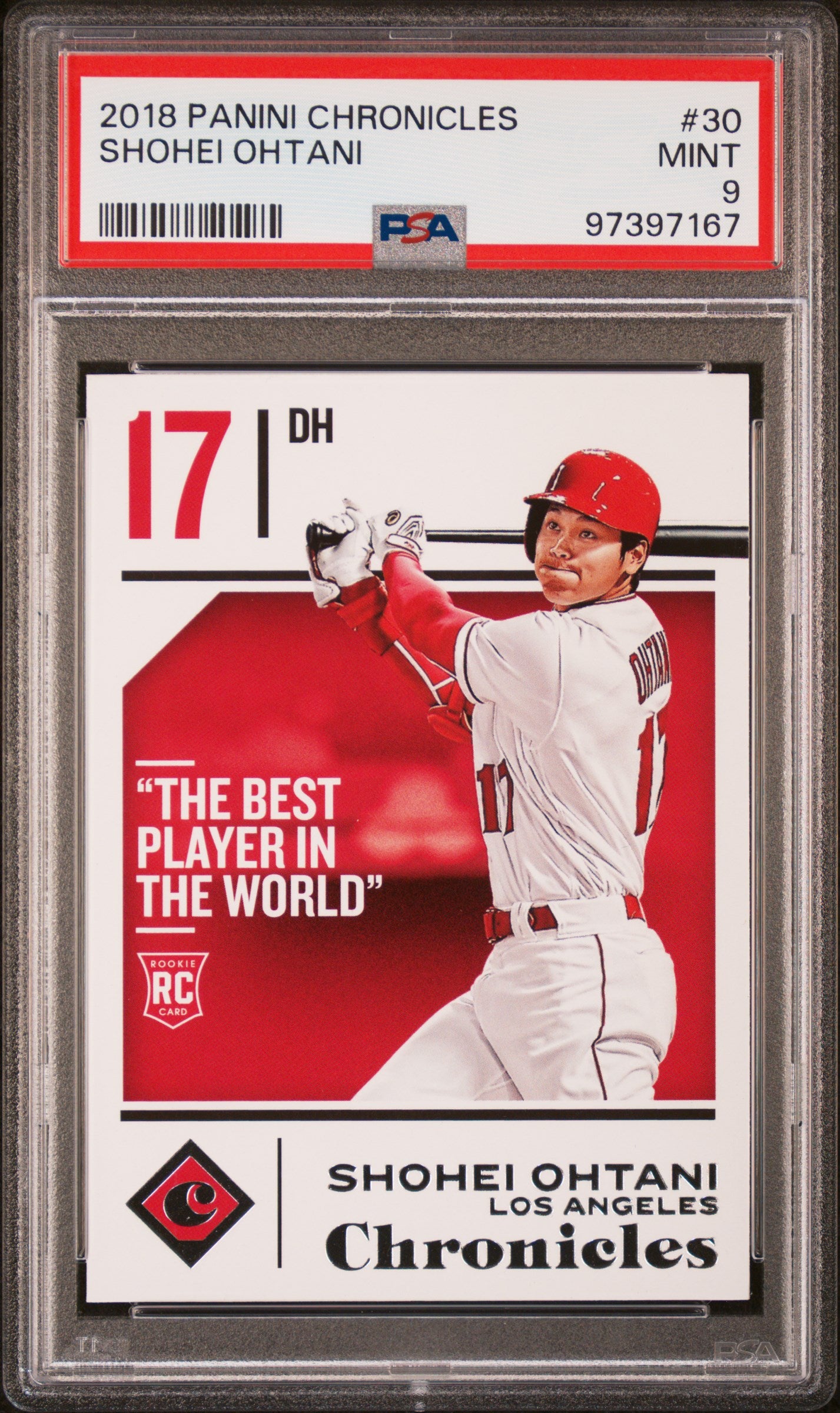 2018 Panini Chronicles #30 Shohei Ohtani PSA 9