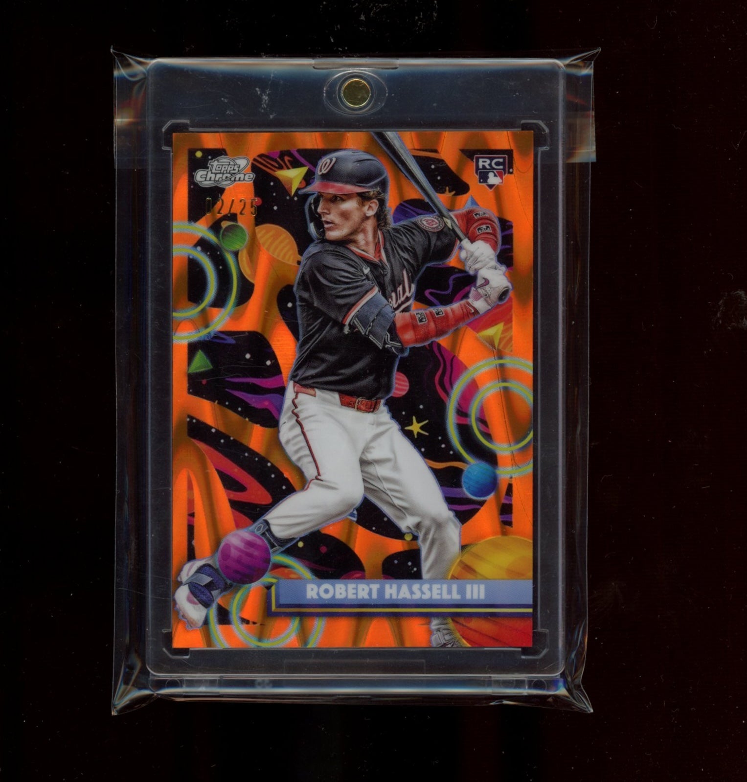2025 Topps Chrome Cosmic #108 Robert Hassell III Orange Galactic Refractor #/25