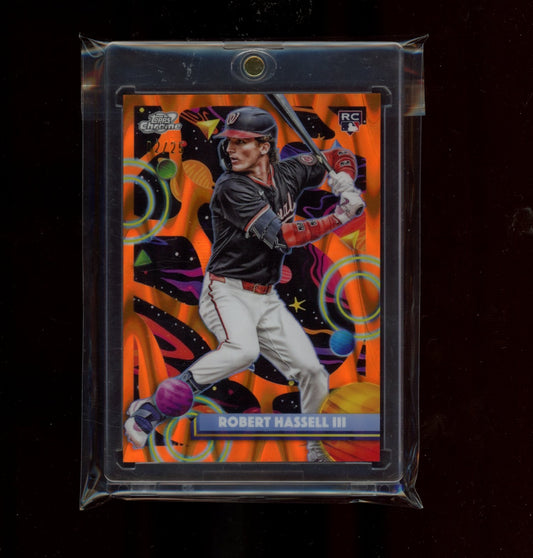 2025 Topps Chrome Cosmic #108 Robert Hassell III Orange Galactic Refractor #/25
