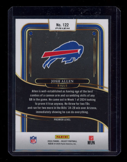 2024 Panini Select #122 Josh Allen Zebra Prizm