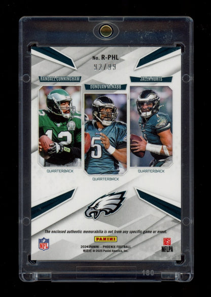 2024 Panini Phoenix #R-PHL Cunningham / McNabb / Jalen Hurts #/99