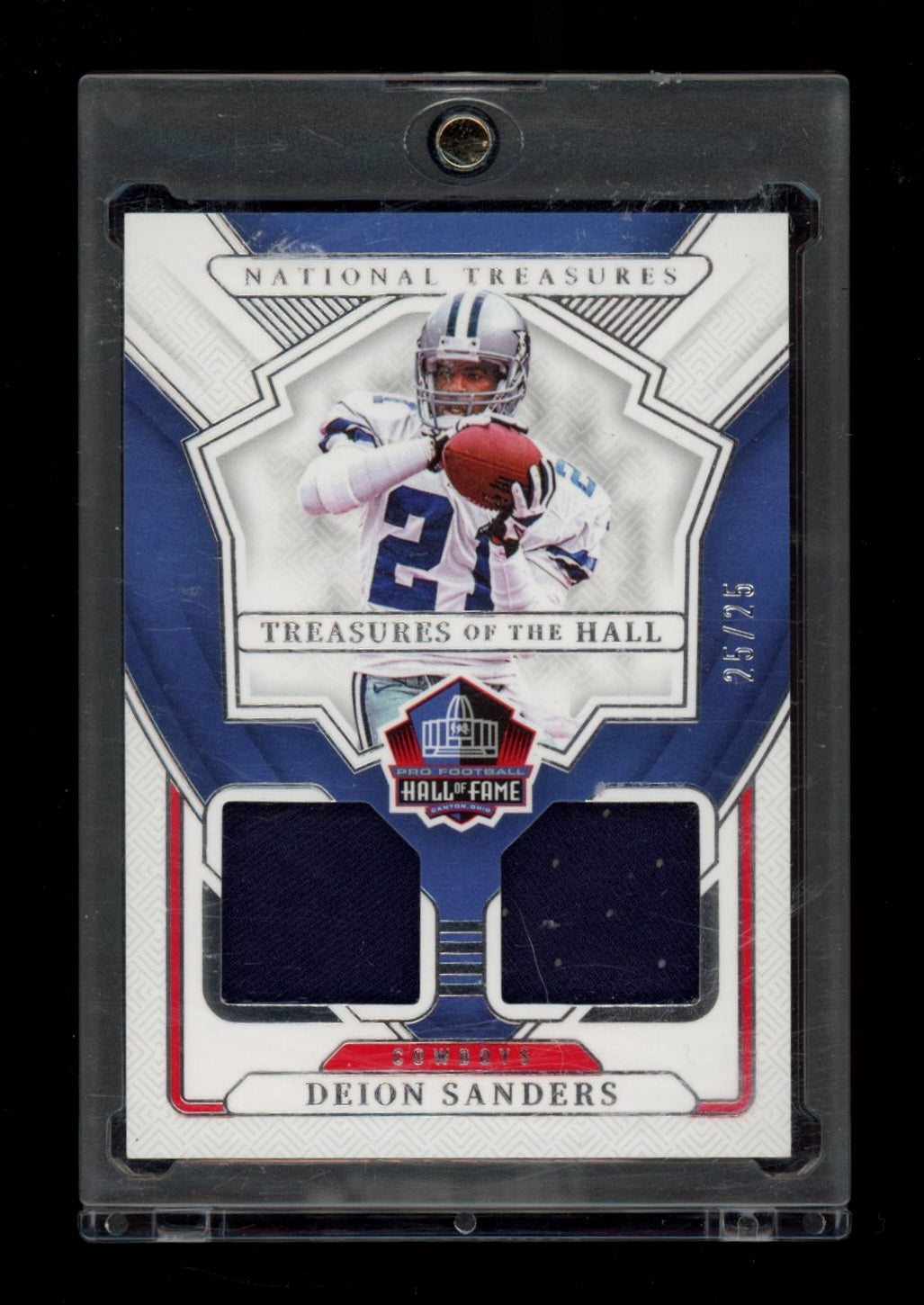 2023 Panini National Treasures #TOH-DSA Deion Sanders Treasures of the Hall #/25