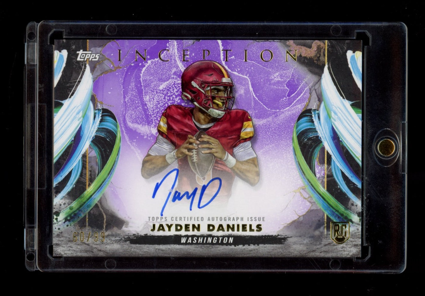 2024 Topps Inception #RAV-JD Jayden Daniels RC Auto Variations Magenta #/99