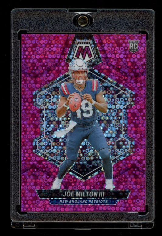 2024 Panini Mosaic #397 Joe Milton III Mosaic No Huddle Pink #/20