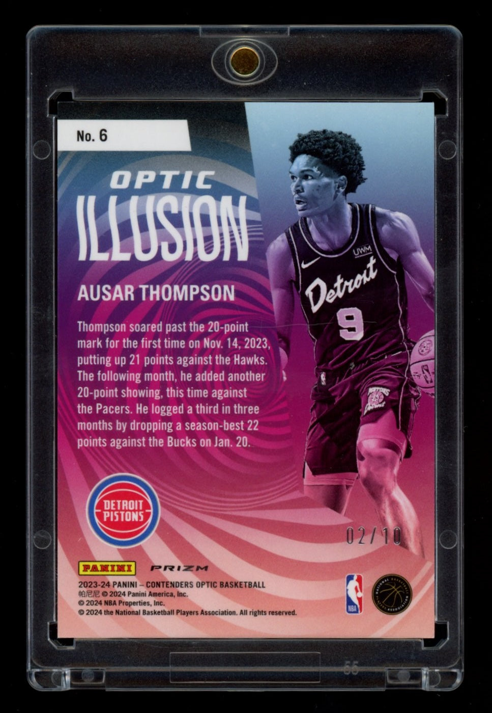 2023-24 Panini Contenders Optic #6 Ausar Thompson Optic Illusion Gold #/10