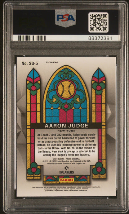 2021 Panini Prizm Stained Glass #SG-5 Aaron Judge RWB Prizm PSA 9