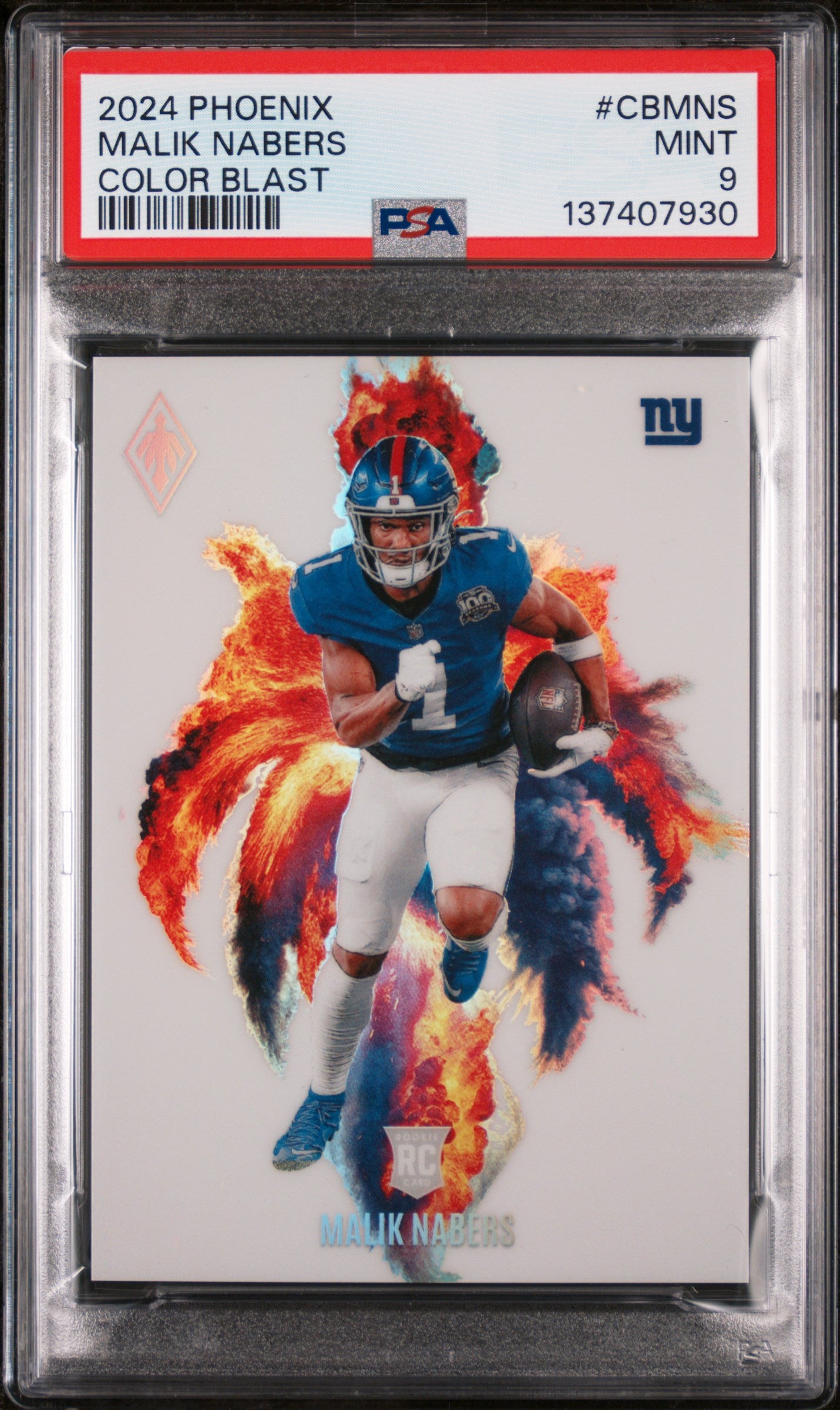 2024 Panini Phoenix Color Blast #CBMNS Malik Nabers PSA 9