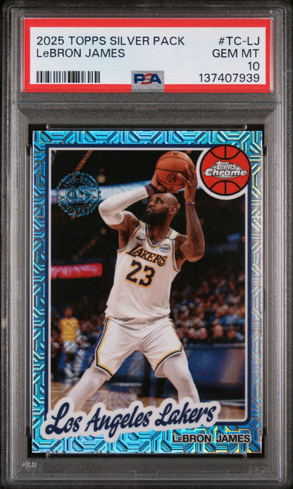2025 Topps Silver pack Chrome #TC-LJ Lebron James PSA 10