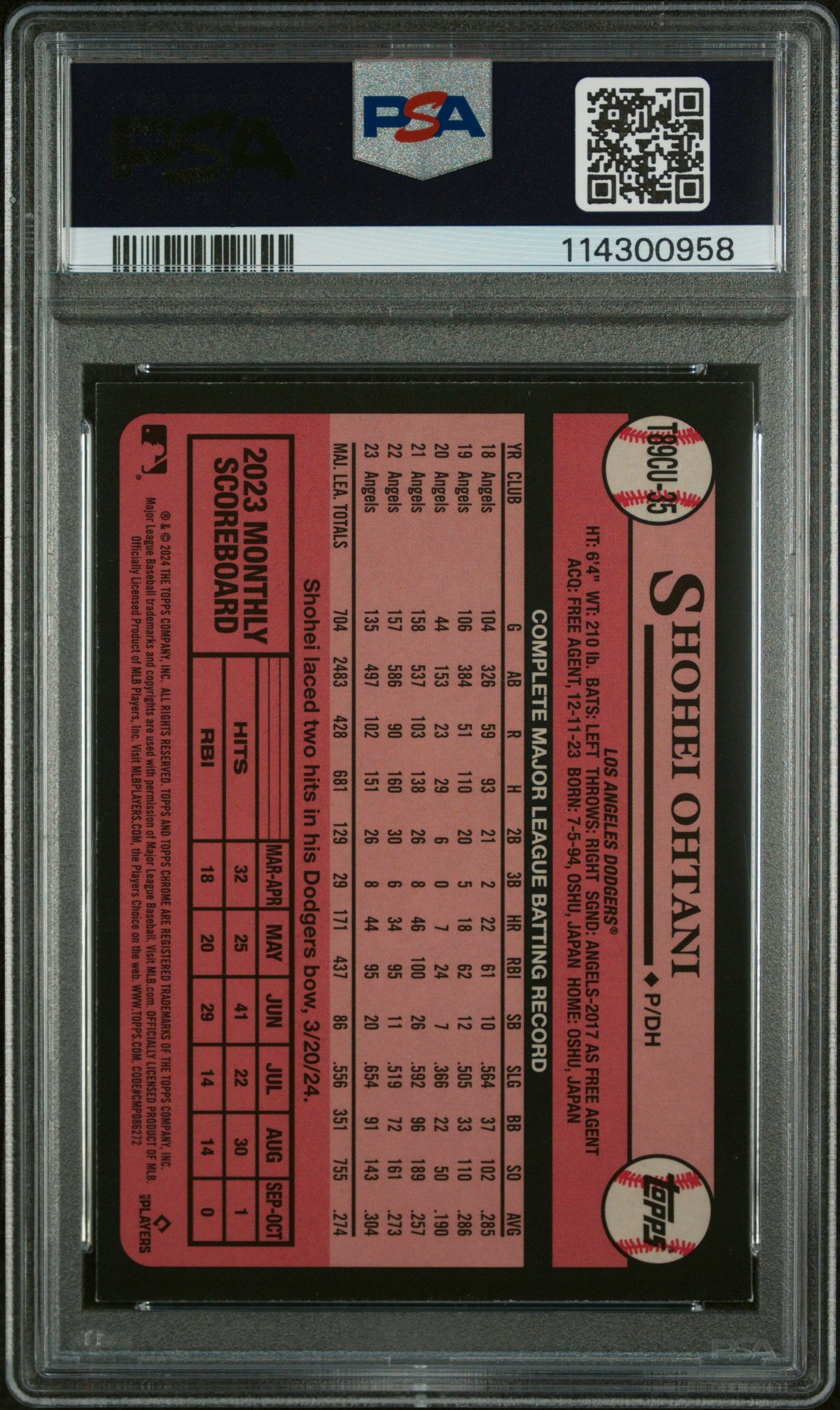 2024 Topps Silver Pack 1989 #35 Shohei Ohtani Update-Blue Refractor PSA 9