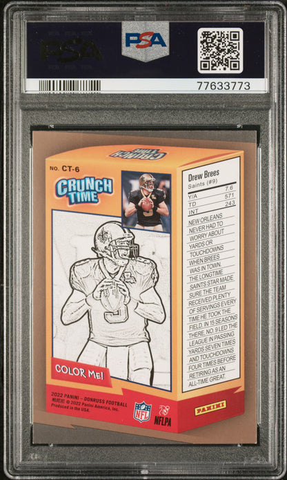 2022 Panini Donruss Crunch Time #CT6 Drew Brees Crunch Time PSA 9