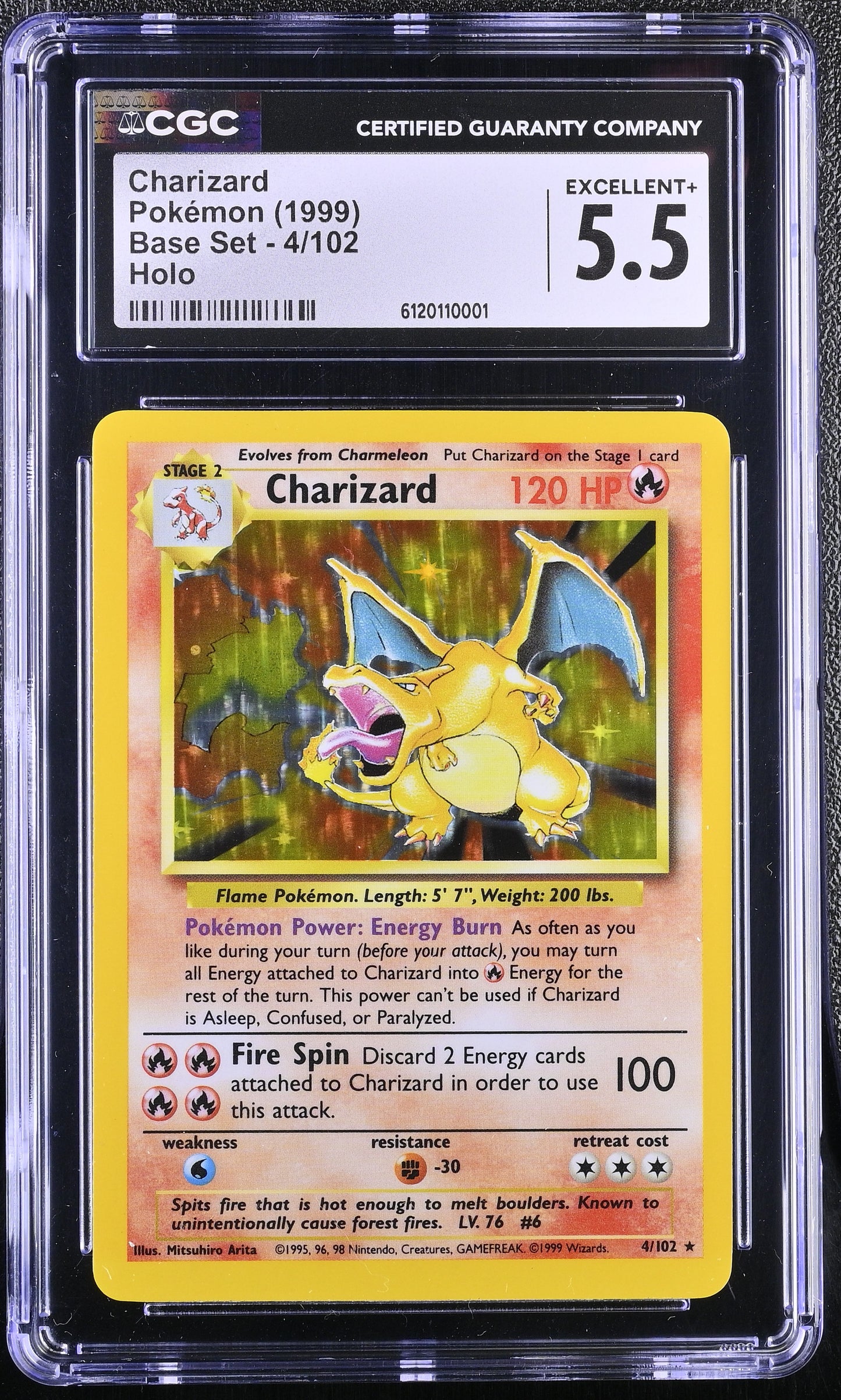 1999 Base Set #4/102 Charizard CGC 5.5