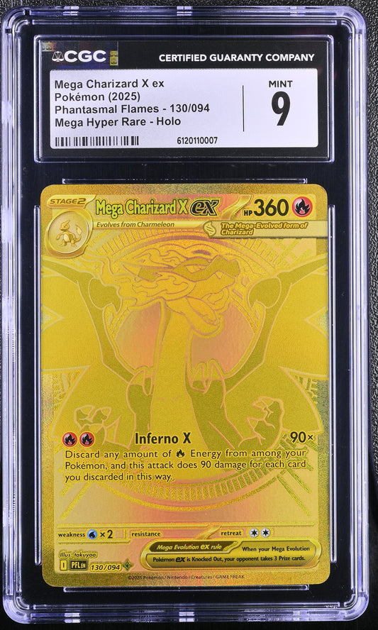 2025 Phantasmal Flames #130/094 Mega Charizard X ex CGC 9