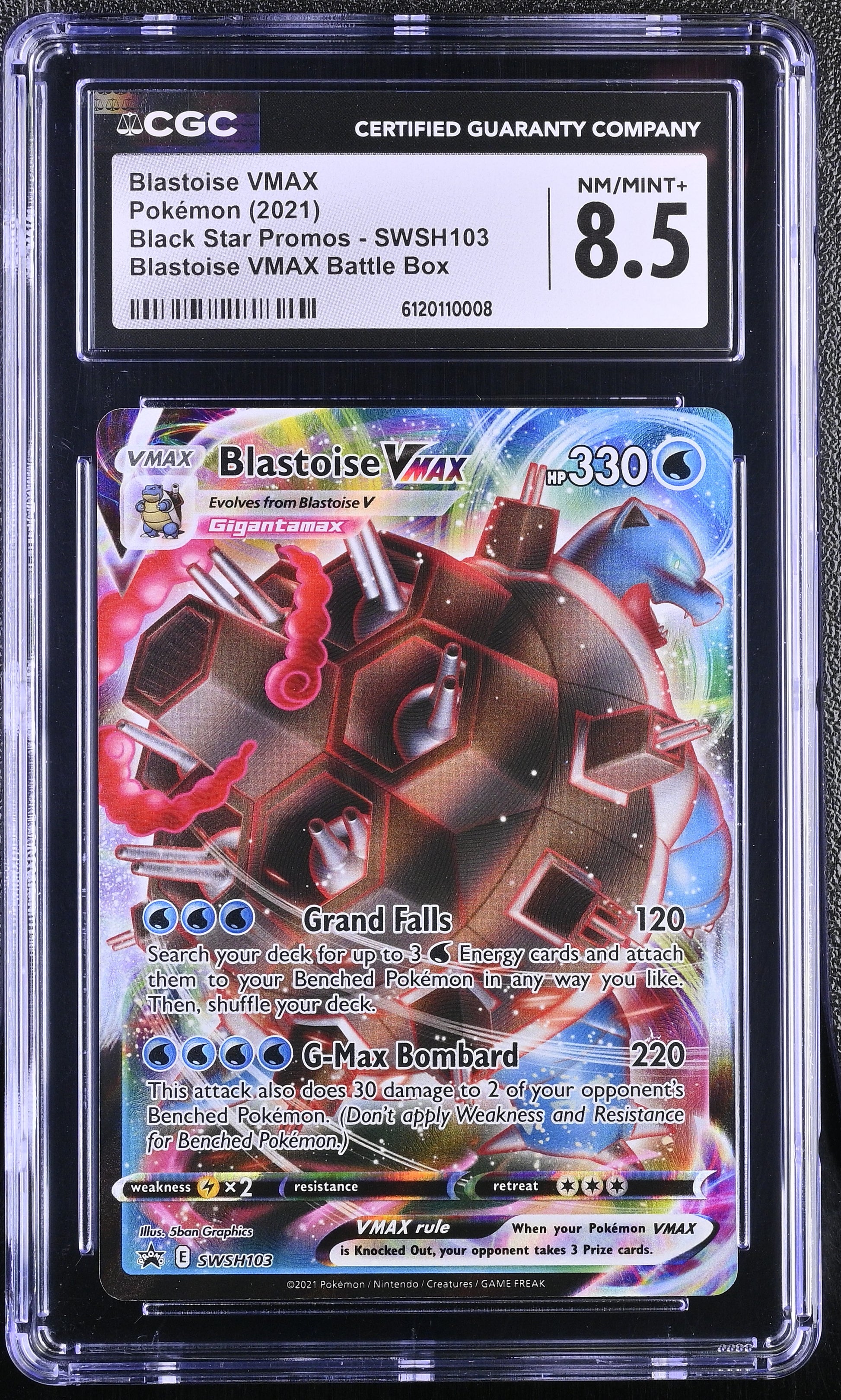 2021 Black Star Promos #SWSH103 Blastoise VMAX CGC 8.5