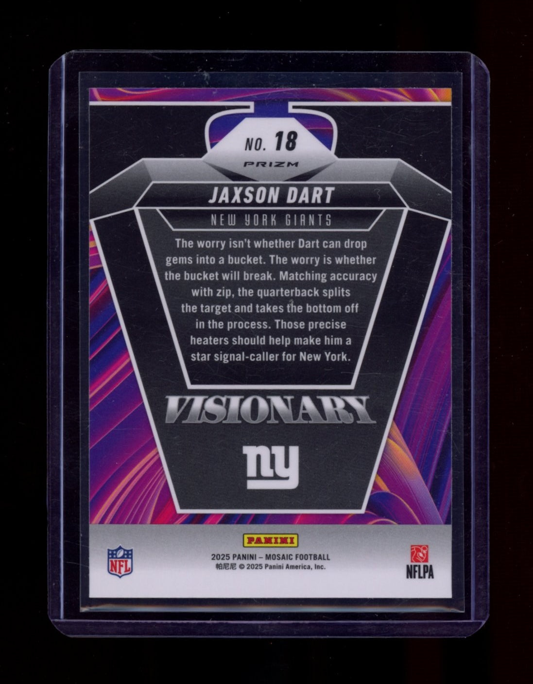 2025 Panini Mosaic #18 Jaxson Dart Visionary