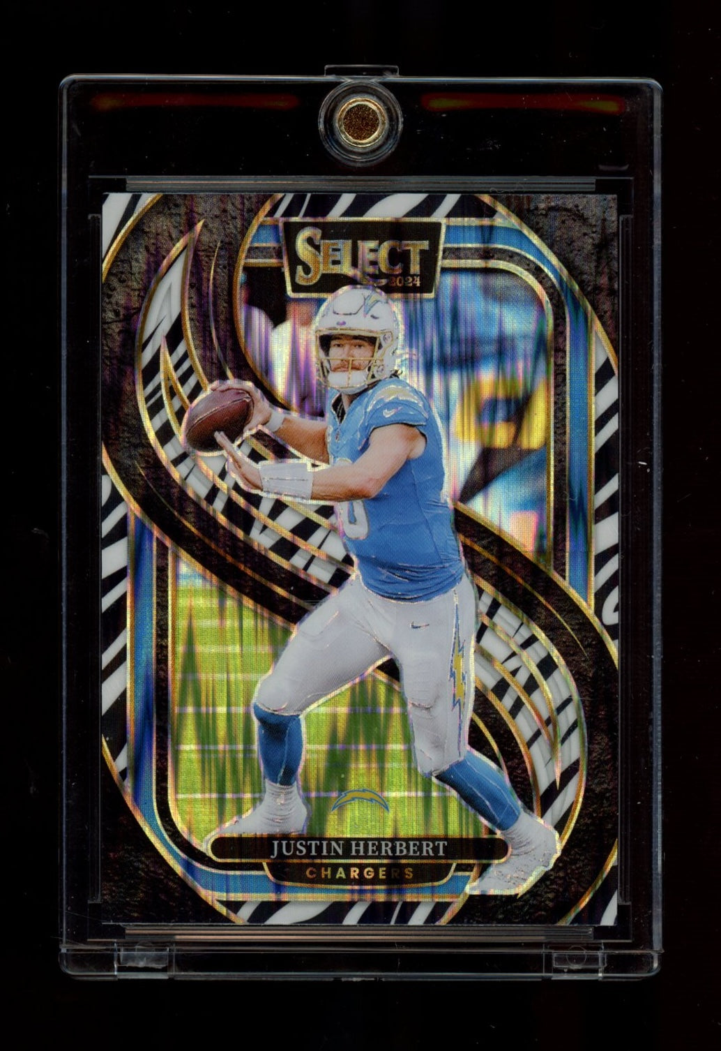 2024 Panini Select #131 Justin Herbert Zebra Prizm