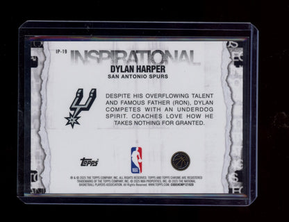 2025-26 Topps Chrome #IP-19 Dylan Harper Inspirational Gold Refractor #/50