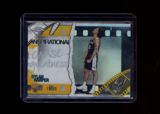 2025-26 Topps Chrome #IP-19 Dylan Harper Inspirational Gold Refractor #/50