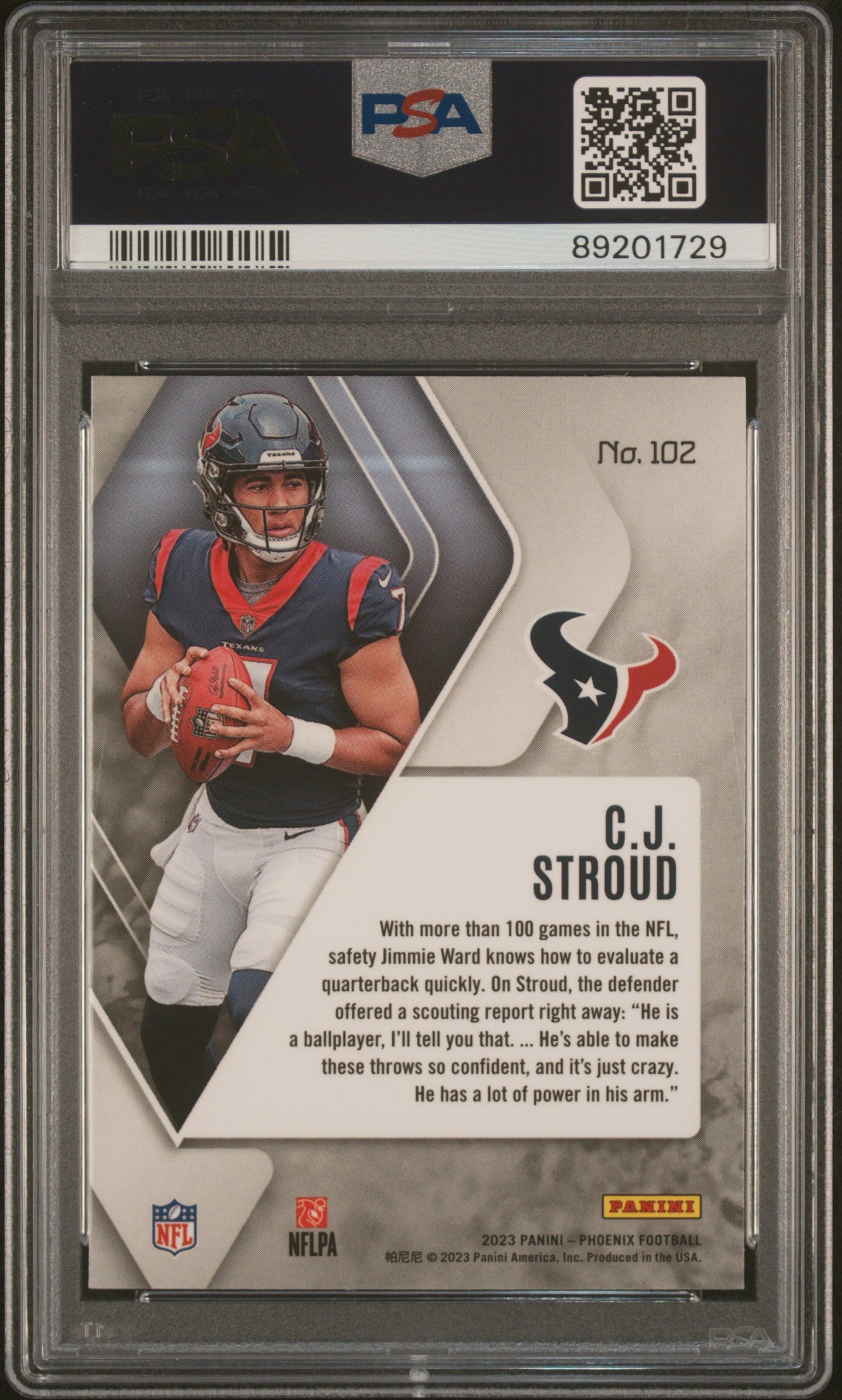 2023 Panini Phoenix #102 Cj Stroud Silver PSA 10