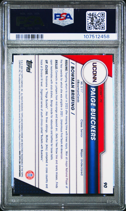 2023 Bowman University Chrome #90 Paige Bueckers PSA 10
