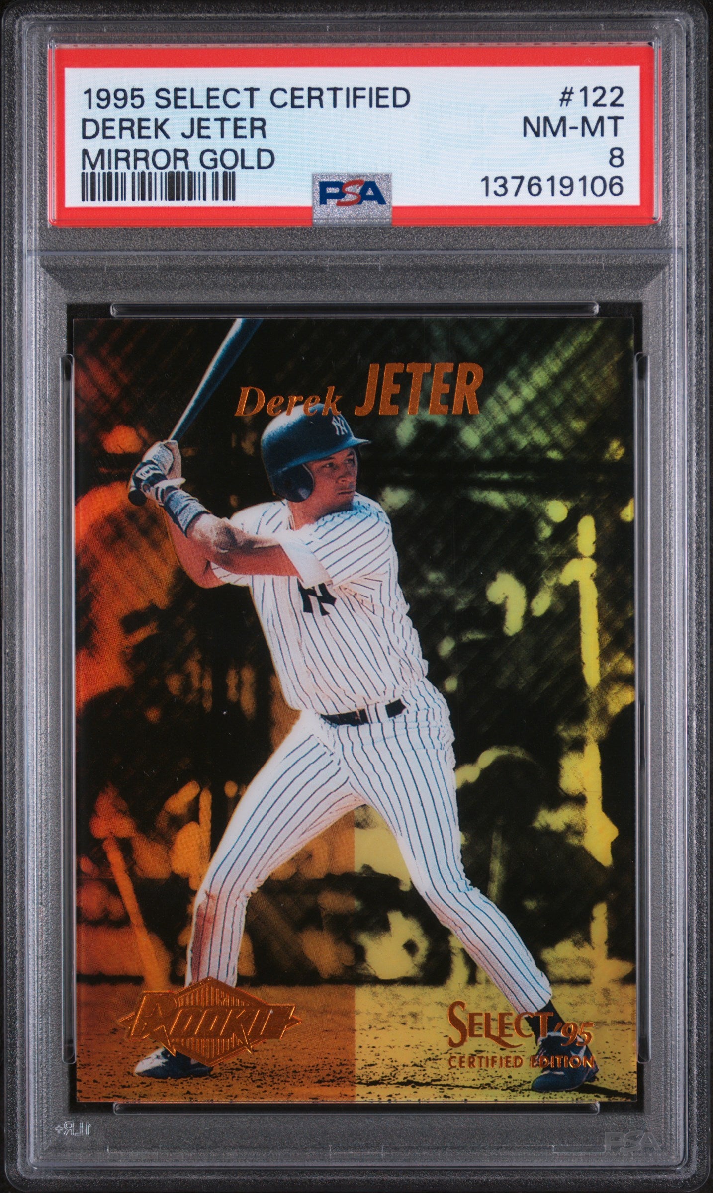 1995 Select Certified #122 Derek Jeter Mirror Gold PSA 8
