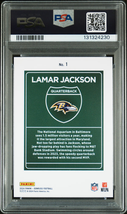 2024 Panini Donruss Downtown! #1 Lamar Jackson PSA 9