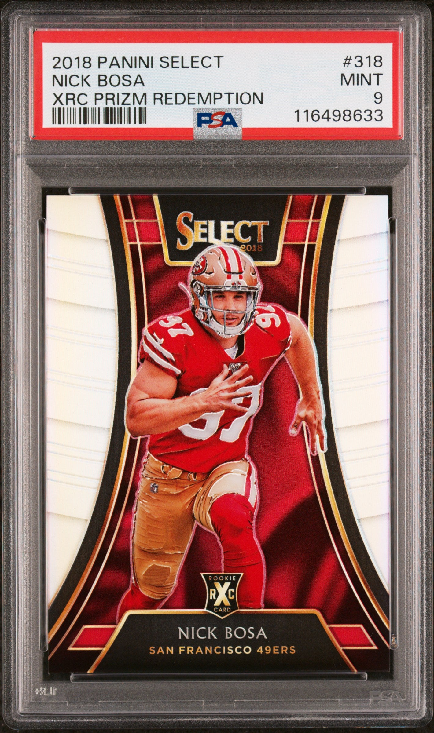 2018 Panini Select Xrc Prizm Redemption #318 Nick Bosa Xrc  PSA 9