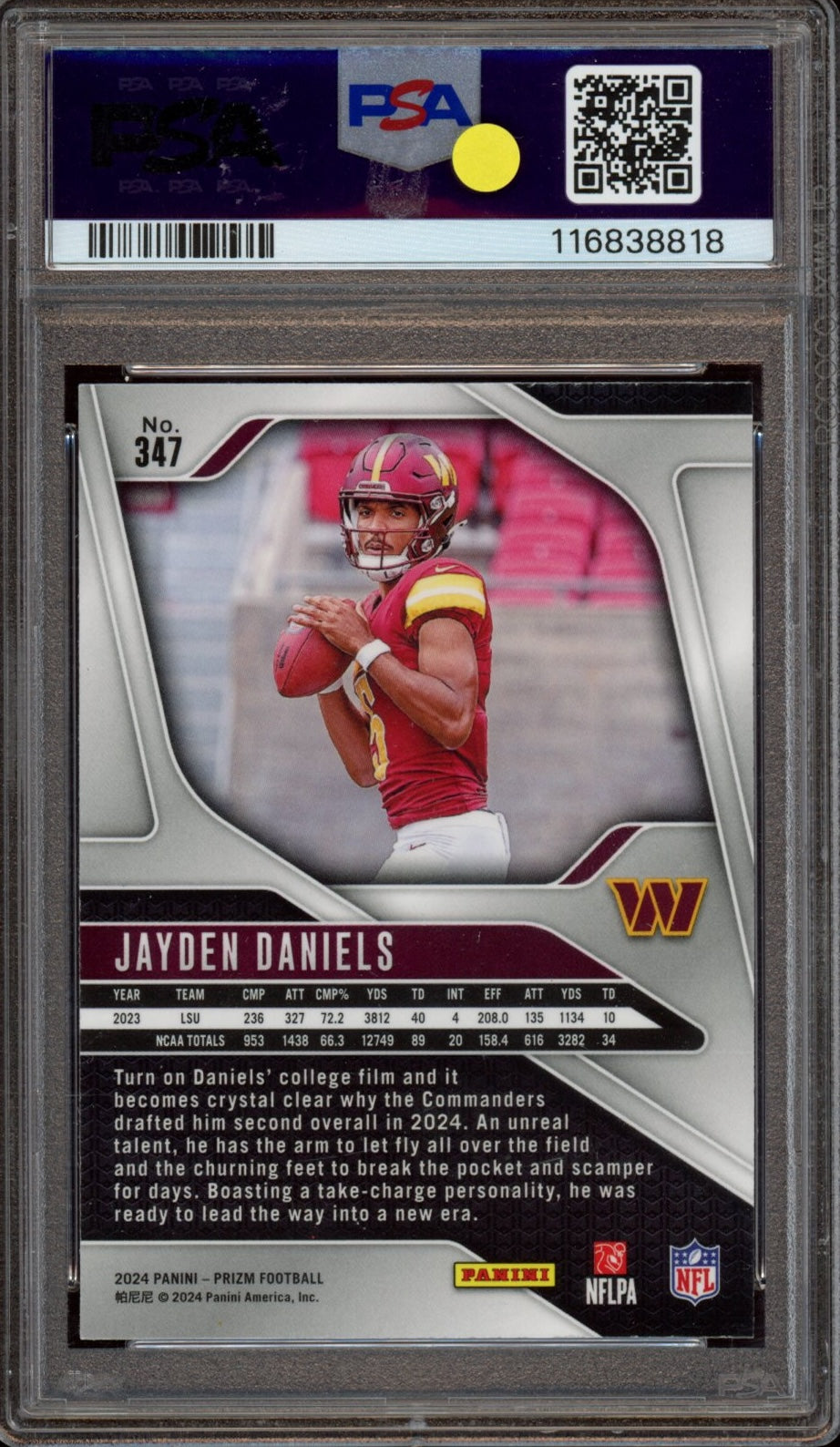 2024 Panini Prizm #347 Jayden Daniels PSA 10