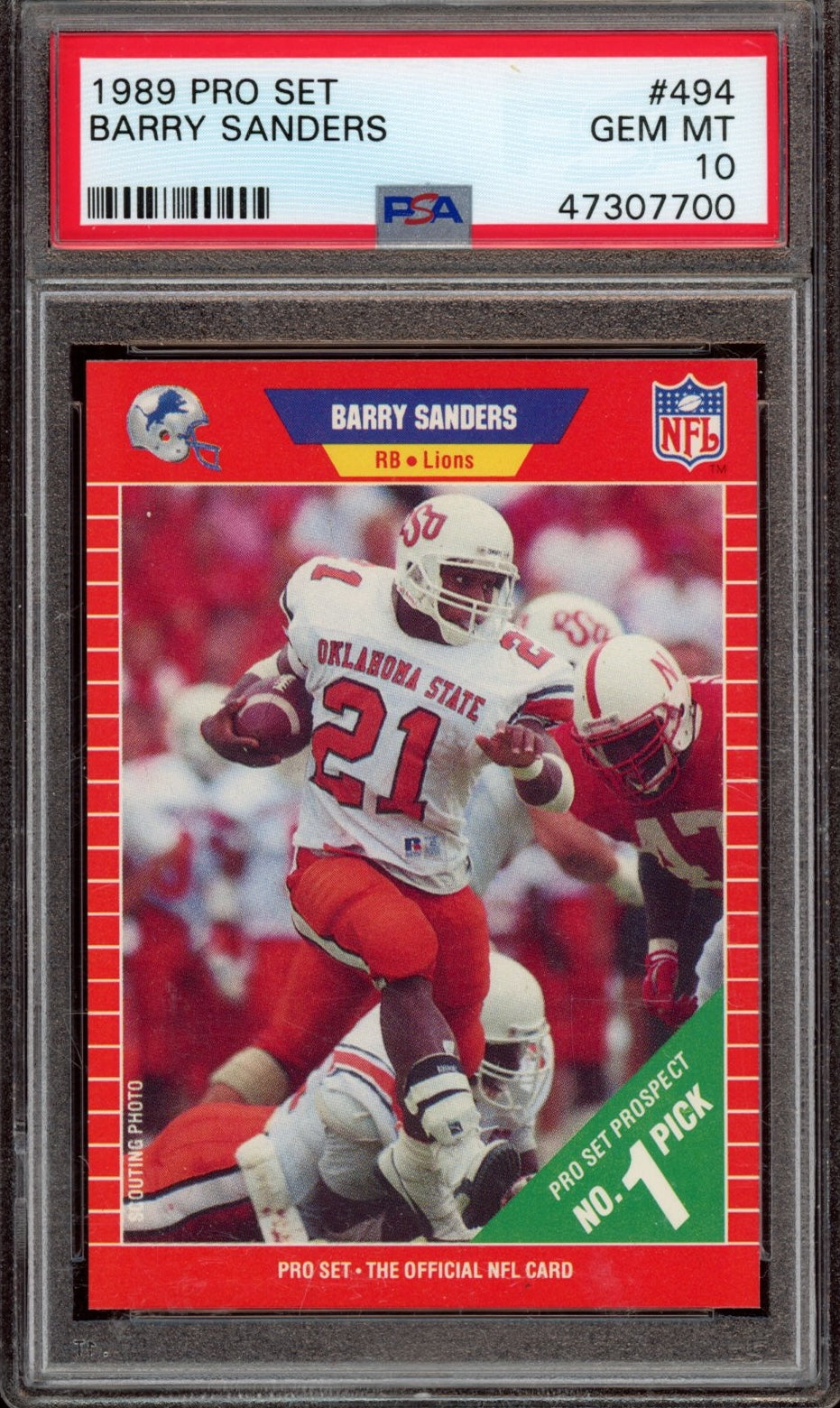 1989 Pro Set #494 Barry Sanders PSA 10
