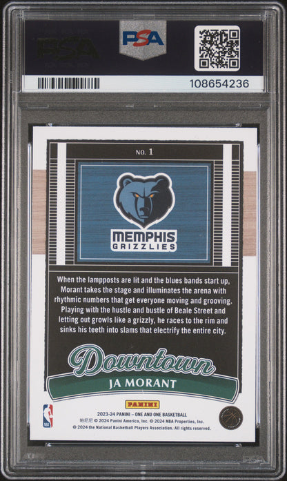 2023 Panini One And One Downtown #1 Ja Morant PSA 10