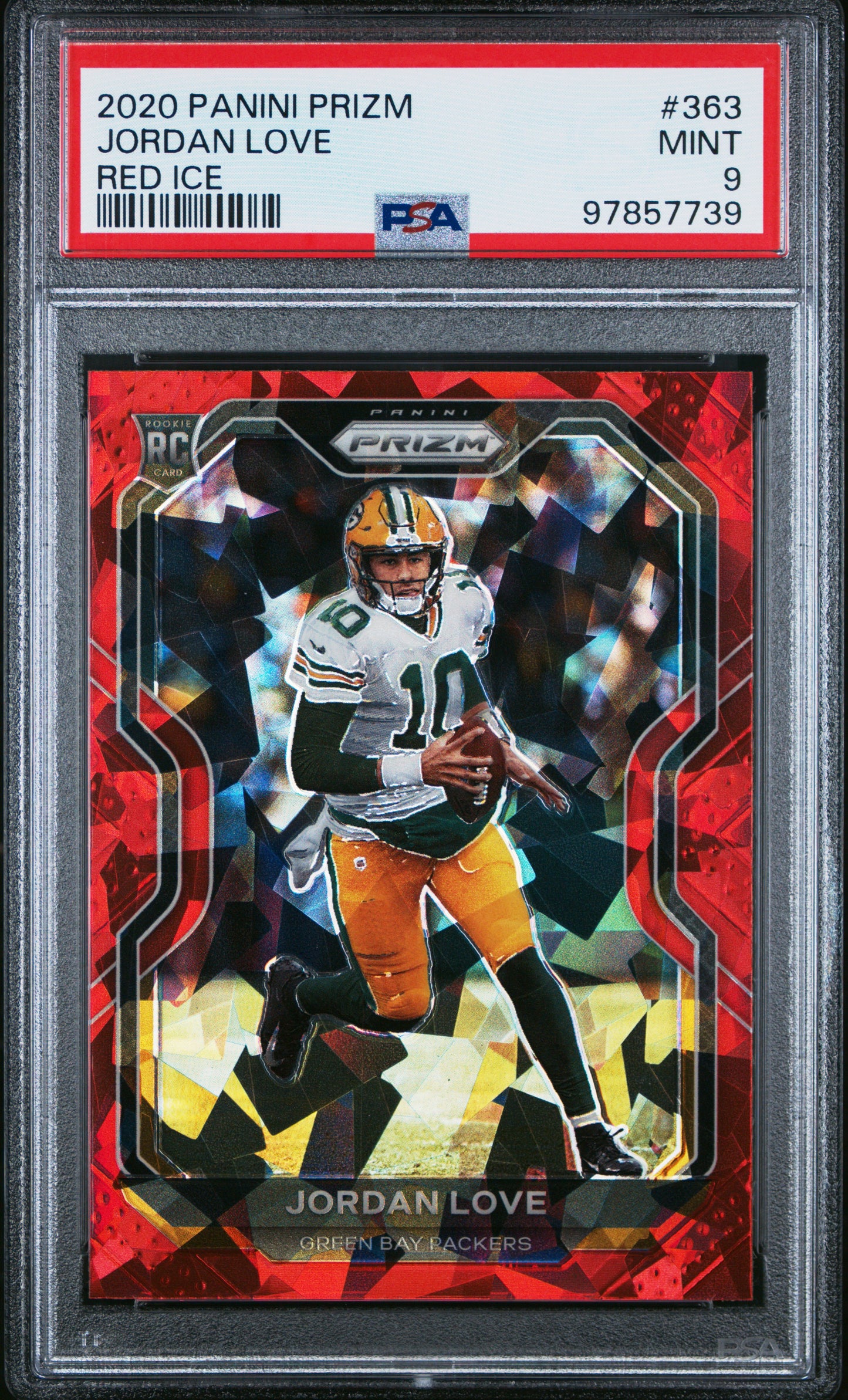 2020 Panini Prizm #363 Jordan Love Red Ice PSA 9