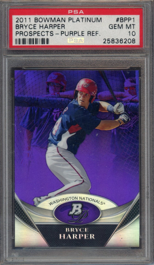 2011 Bowman Platinum Prospects #BPP1 Bryce Harper Prospects-Purple Ref. PSA 10