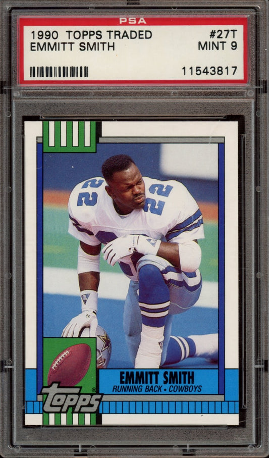 1990 Topps Traded #27T Emmitt Smith PSA 9